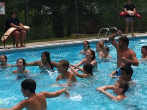 kids in a swimming pool