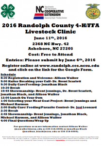 Cover photo for 2016 Randolph County 4-H/FFA Livestock Clinic