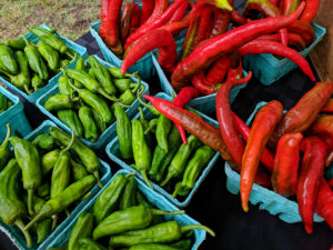 Fresh peppers at the farmers' market.