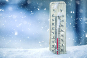 Thermometer in snow