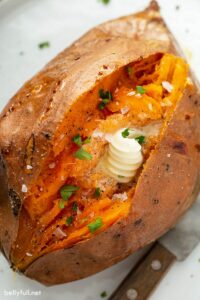 Perfectly baked sweet potato