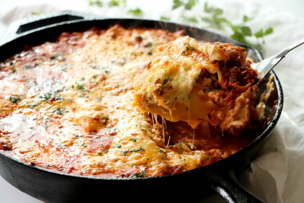 Skillet Lasagna in Cast Iron Skillet