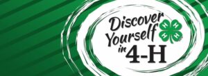 green clover that says discover yourself in 4-H