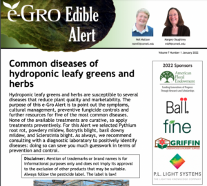 Cover photo for Diseases of Hydroponic Leafy Greens and Herbs