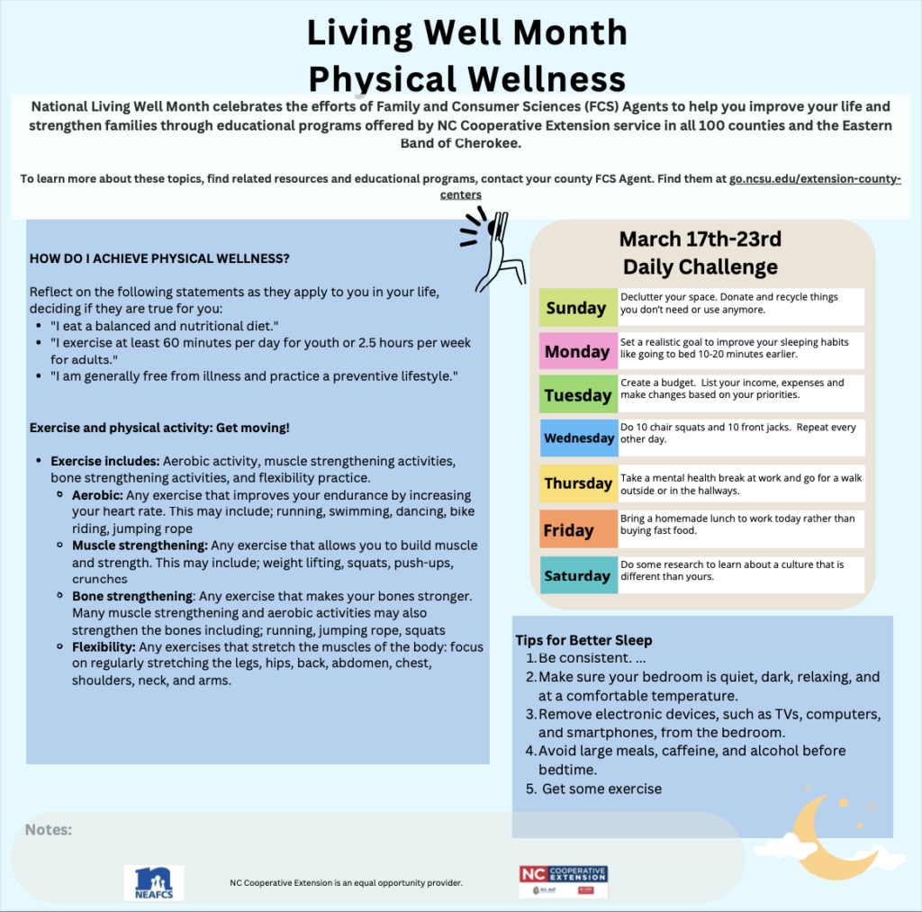 living well month physical wellness