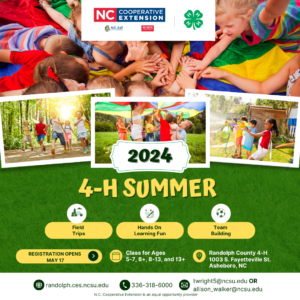 kids playing and 4-H summer Fun Information