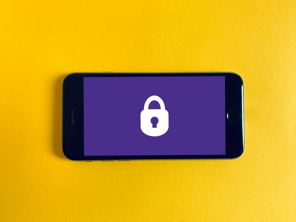 smart phone with lock icon