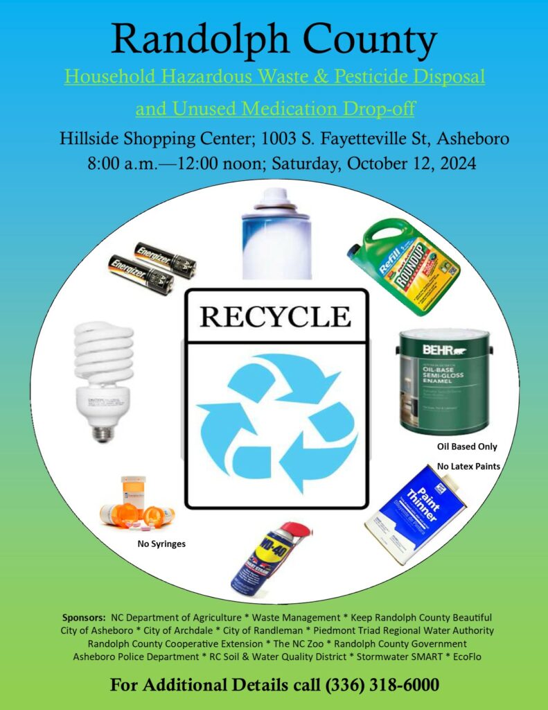 recycle symbol with types of items that can be recycled